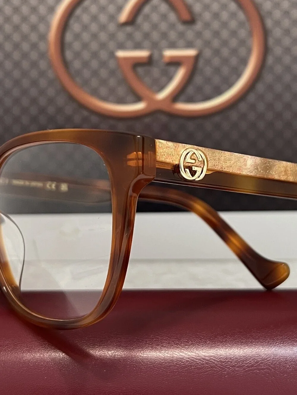 GUCCI GG1305OA Eyeglasses frames in color 003 Havana Tortoise